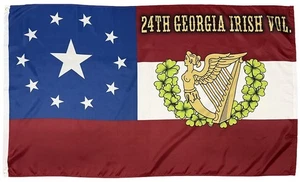 24. Georgia Infanterieregiment irische Freiwillige 3x5 Flagge - Bild 1 von 1