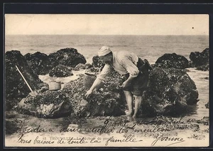 CPA Trouville, Le pecheur de moules, Muscheln - Picture 1 of 2