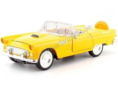 1956 Ford Thunderbird Convertible Yellow 1:24 Motor Max 73215 - Photo 1/4
