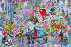 Mr. Brainwash BEAUTIFUL TOGETHER Unique mixed Media Balloon Girl Hand Signed XL - Picture 1 of 11