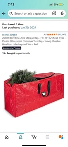 Zober ZCD-103-RD Premium Large Christmas Tree Storage Bag - Red - Picture 1 of 1