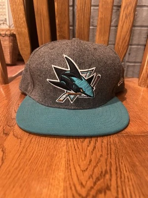 san jose sharks new era 9fifty hat grey and blue retro - Image 1 of 4