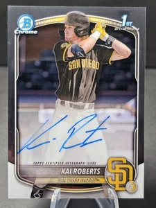 Bowman Chrome Kai Roberts 2025 #CPA-KR 1st Bowman Auto San Diego Padres - Imagen 1 de 2