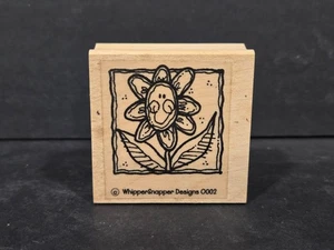 1990's Whipper Snapper Designs Rubber Stamp, O002 Picture Frame, Sun Flower - Picture 1 of 2
