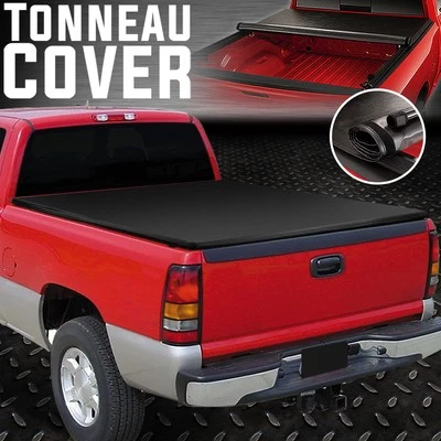 FOR 99-07 CHEVY SILVERADO/GMC SIERRA 6.5FT BED SOFT VINYL ROLL-UP TONNEAU COVER - Image 1 of 4