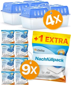 Idelia® 4X Luftentfeuchter + 9X 400G Nachfüllpacks - Raumentfeuchter Für Bad, Ke - Bild 1 von 12