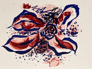 Georges Braque "Flower " Original Lithograph Mourlot 1963 Rare - Picture 1 of 3