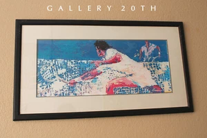 💥WOW! RARE LEROY NEIMAN TENNIS ORIG LITHOGRAPH! 70s ABSTRACT PAINTING ART MCM💥 - Picture 1 of 10