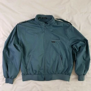 Members Only XL Mens Cafe Racer Jacket Retro Classic Bomber Coat Teal Blue Green - Picture 1 of 4