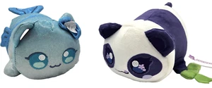 Aphmau Meemeows Plush Sparkle Mermaid Plush  Safari Panda 6 inch  LOT of 2 Plush - Picture 1 of 12