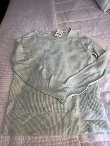 J Crew Womens S Pullover Sweater Open Knit Round Neck Light Lime NWT - Picture 1 of 8