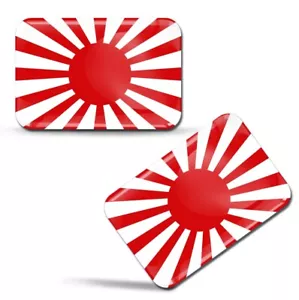 2 x Adesivi a Cupola Gel 3D Decalcomanie Bici Auto Casco Moto Laptop Giappone Bandiera Giapponese - Foto 1 di 7