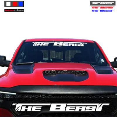 Calcomanía de vinilo impermeable para parabrisas delantero de coche The Beast para Dodge Ram 1500 2500 Foto 1 de 4