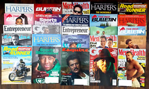 LOT OF 25 MENS MAGAZINES - GQ, ESQUIRE MENS HEALTH, RED BULL, SPORTS ILLUSTRATED