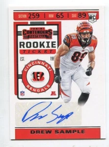 2019 Contenders Rookie Ticket AUTOGRAPH Drew Sample Cincinnati Bengals - Picture 1 of 1