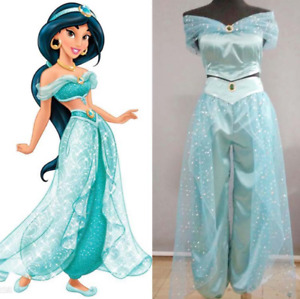 Adult Women Animation Costume Movie Princess Jasmine Aladdin Cosplay Party
