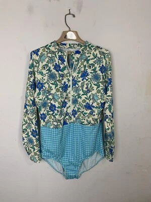 Traje de baño Lands End para mujer 22W Plus floral de una pieza protector contra erupciones cremallera frontal modesto Foto 1 de 4