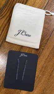 NUOVI orecchini pendenti e borsa J.CREW Mia lineare cristallo blu catena goccia - Foto 1 di 5