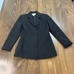 PETITE SOPHISTICATE Damen Blazer 2 schwarz Wolle maßgeschneidert klassisch Karriere Jacke - Bild 1 von 5