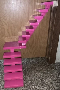 Barbie Size Doll House Replacement Pink Wood Steps ~ Stairway - Picture 1 of 2