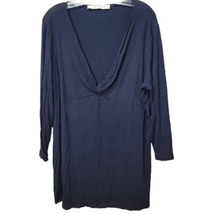 Jersey elástico manga larga cuello en V negro Marina Rinaldi XL - Imagen 1 de 7