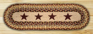 BRAIDED JUTE STAIR TREAD SETS. OVAL COUNTRY STAIR TREADS. STARS/BROWN/CREAM - Picture 1 of 1