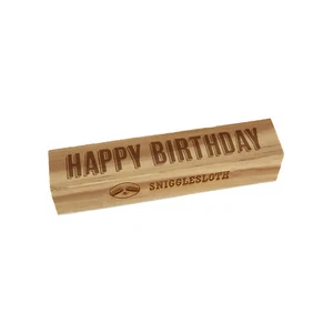 Happy Birthday Drop Shadow Rectangle Rubber Stamp for Stamping Crafting - Picture 1 of 8
