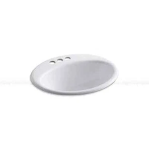 Kohler Farmington Drop-In Cast Iron Bath Sink 19-In With Overflow Drain, White - Picture 1 of 3