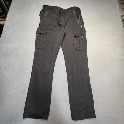 Pantalones Guess Para Hombres 31x29 Negros Pantalones de Carga Delgados Cónicos Envejecidos Bolsillos con Cremallera Foto 1 de 4