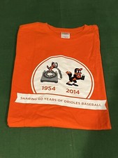 Baltimore Orioles Orange 1954-2014 60th Anniversary SGA Shirt Brand New M/XL