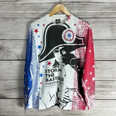 Camisa De Colección Años 90 Storm the Bastille Run Wisconsin Miller Light America AOP Foto 1 de 4