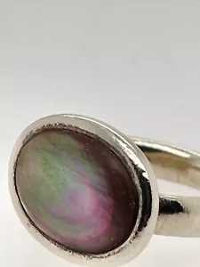 Sterling Silber 925 Ring Vintage Gr. Q Kit Heide Chunky Abalone - Bild 1 von 9