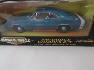 1969 Dodge Charger R/T 1/18 Ertl American Muscle Diecast Limited Edition Blue - Picture 1 of 14