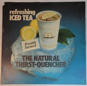 1978 MCDONALDS TRANSLIGHT DISPLAY/SIGN/PROMO/AD REFESHING ICED TEA 21.5X21.5 - Picture 1 of 15