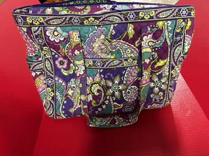 Vera Bradley LARGE Open Top HEATHER PAISLEY Market Tote Bag Purse  16”x16” - Picture 1 of 6