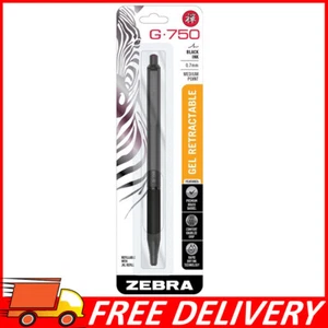 Zebra Pen G-750 Retractable Gel Pen Brass Barrel, Medium Point, 0.7mm, Black Ink - Picture 1 of 7
