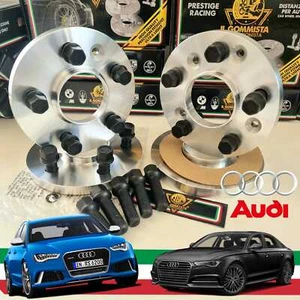 KIT 4 DISTANZIALI 16+16mm +20 BULLONI NERI PER AUDI A6/AVANT/ALLROAD S6-RS6 4G-F - Foto 1 di 5