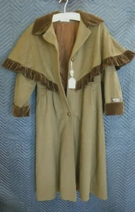 NWT VTG Charles Klein Forstmann Mocha Grey Velvet Trim Size 14 Wool Blend Coat - Picture 1 of 12