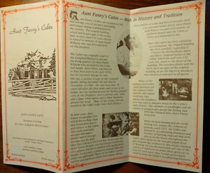 1970's Flyer Smyrna GA's Historic Aunt Fanny's Cabin Restaurant Southern Cooking - Picture 1 of 5