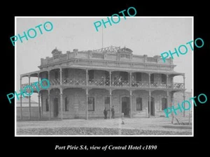OLD LARGE HISTORIC PHOTO OF PORT PIRIE SA VIEW OF THE CENTRAL HOTEL c1890 - Picture 1 of 1