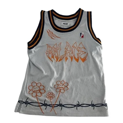 Palace Skateboarding Shirt Men Small White Lotties Airtex Vest Basketball Jersey - Image 1 of 4