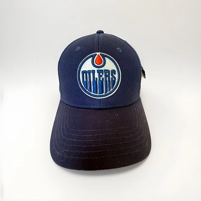 Edmonton OILERS Navy Blue LICENSED NHL Team Hat Embroidered Logo Hockey Cap NEW - Image 1 of 4