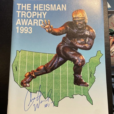 Charlie Ward Autographed 1993 Heisman Trophy Program JSA Certified - Image 1 of 4