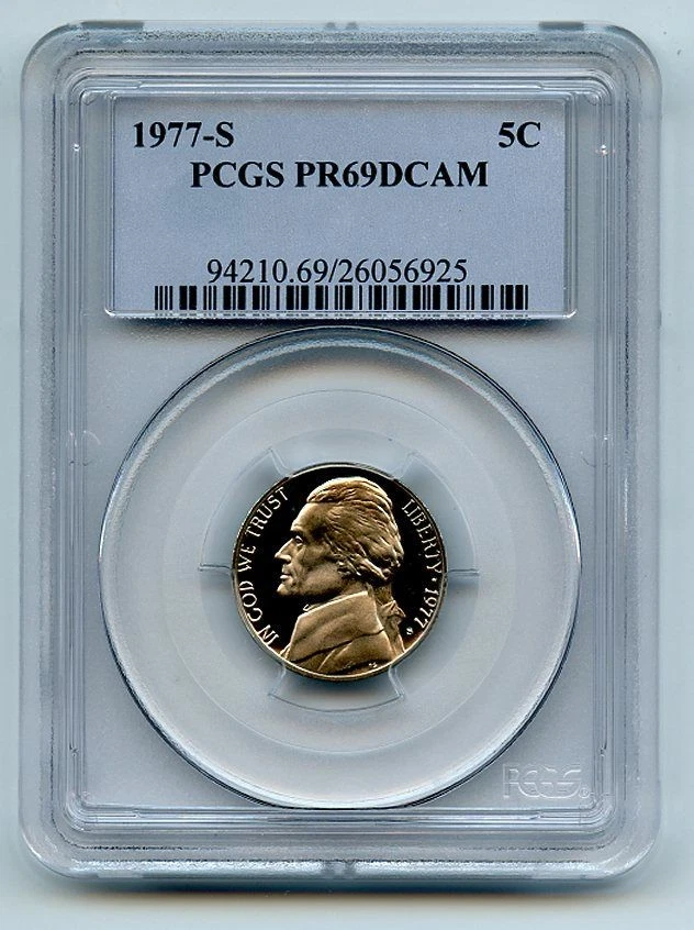 1977 S 5C Jefferson Nickel Proof PCGS PR69DCAM - Image 1 of 1