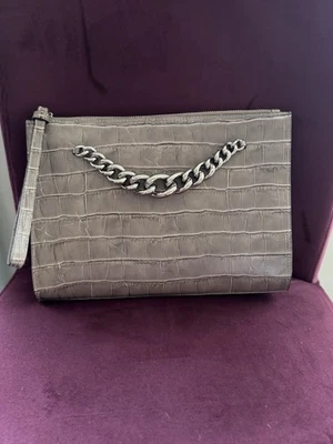 Bolso Bandolera Claudia Firenze Gris Estrella Cocodrilo Cuero Italiano Foto 1 de 4