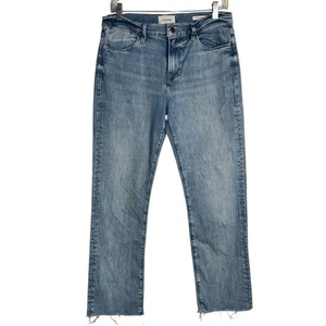 FRAME Le High Straight Jeans Aura Wash Größe 29 Raw Hem Organic Cotton - Bild 1 von 9