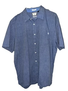 Volcom Corpo Class Button Up Shirt Mens L Blue Short Sleeve Classic Fit - Picture 1 of 4