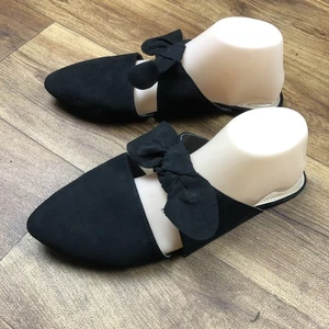 Lauren Conrad Women Sz 9.5 Black Slip On Closed Toe Shoes With Bow *Read - Picture 1 of 11