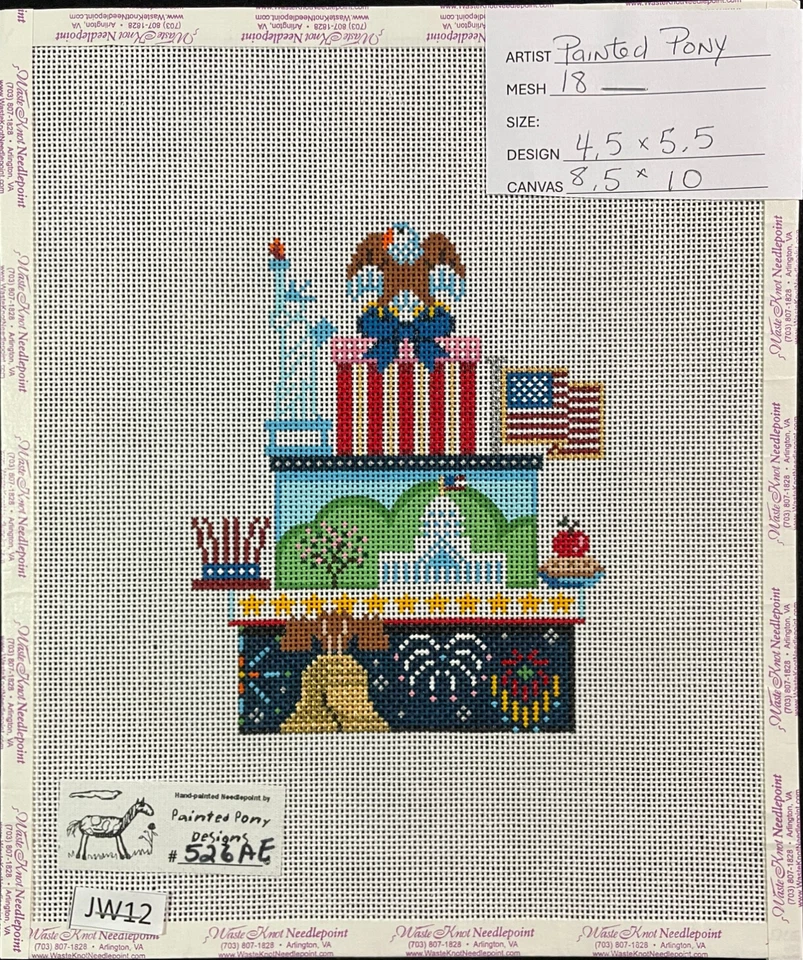 HP Needlepoint 18ct PAINTED PONY Red White Blue American Celebration-JW12 - Image 1 of 1