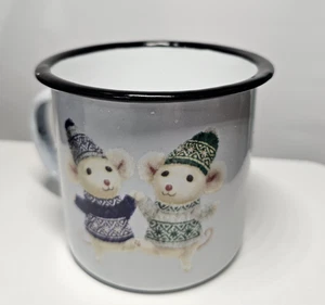 Vintage looking Metal Enamelware Winter Mice Mug - Red Shed Home & Gifts - Picture 1 of 5